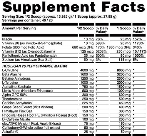 Apollon Nutrition Hooligan V6 Label