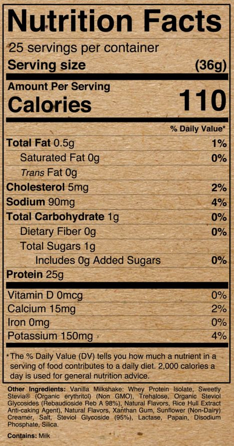 Raw Protein Supplement Facts