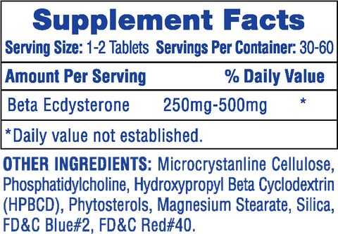 Hi-Tech Pharmaceuticals Ecdisten 60 Tablets Supplement Facts