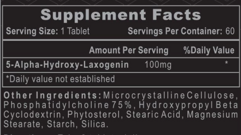 Hi Tech Laxogenin Supplement Facts