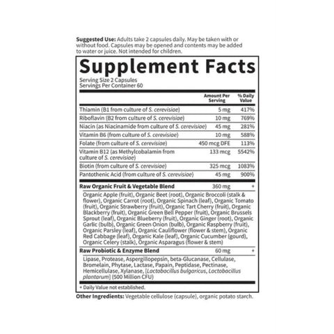 Garden Of Life Raw B-Complex Supplement Facts