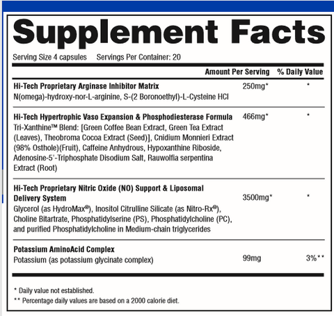 Plasmagen Supplement Facts