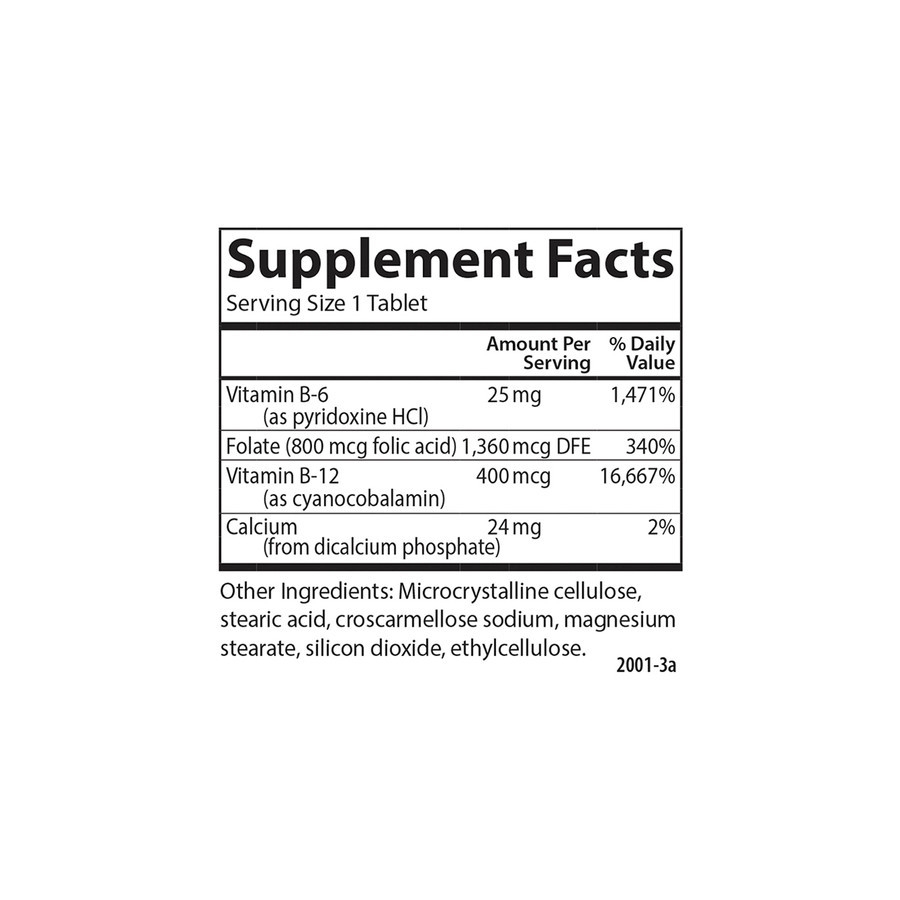 ​Tri-B is a small tablet that provides three important B vitamins: folic acid and vitamins B-6 and B-12.