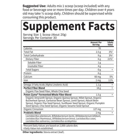 Garden Of Life Super Seed Supplement Facts