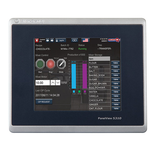 PANEL TERMINAL GRAFICO,PANELVIEW 5310, 6'',TFT,TACTIL,ETHERNET, 18-30 V CC,SIN IDENTIDAD DE MARCA - 2713PT6CD1B