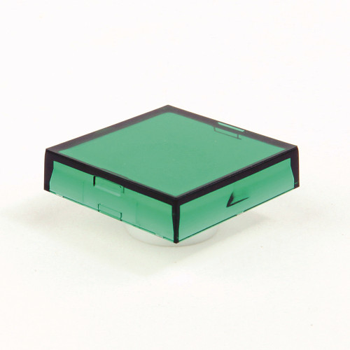 Lente capuchón cuadrado grande color verde para botones de 16 mm - 800BALD3