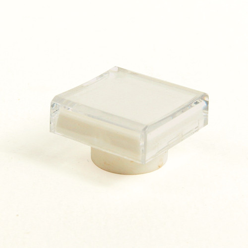 Lente capuchón cuadrado  color blanco para botones de 16 mm - 800BALB7