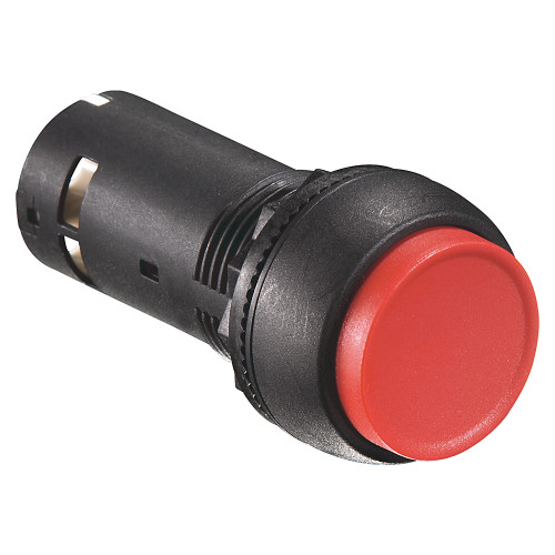 BOTON PULSADOR 800F, PLASTICO MONOLITICO, EXTENDIDO, ROJO, SIN LEYENDA - 800FDE4X02