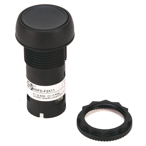 BOTON RAZANTE ROJO NO ILUMINADO 22.5MM CON CONTACTOS 1N.A./1 - 800FDF4X11