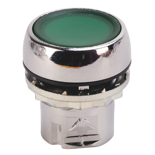 BOTON PULSADOR DE METAL, ILUMINADO VERDE, 1 N.O.,1 N.O. - 800FMLF3PD3CX10
