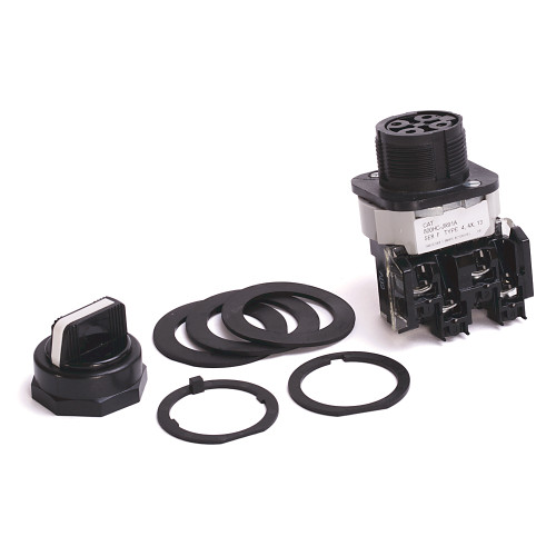 SELECTOR DE 3 POSICIONES, BLANCO, ESTÁNDAR KNOB SPRING RTN FR/BOTH, PROTECCIONES DE SEGURIDAD - 800HCJR91A