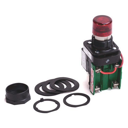 LUZ PILOTO DE 30 MM, LÁMPARA LED, 12-130 V CA / CC, ROJO, 1 NA 1 NC - 800HQRTH2RAF