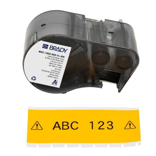 ETIQUETAS De VINILO CON ADHESIVO PERMANENTE PARA L Brady M5C-1500-595-YL-BK