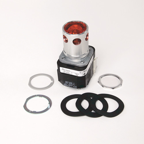 KMAT Z800T5PB BOTON PULSADOR MOMENTANEO 30 MM V 12-130 VCA/CC LED CABEZAL EXTENDIDO PROTECTOR AMBAR - 800TQAH2AAF