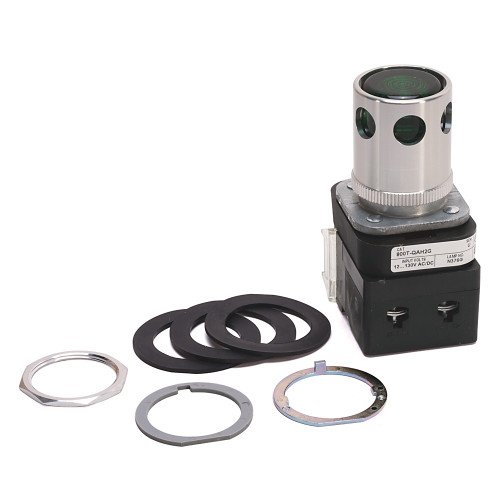 800T PB, BOTON PULSADOR MOMENTANEO DE 30 MM, VOLTAJE COMPLETO, 12-130 V CA/CC, LED, CABEZA EXTENDIDA - 800TQAH2GG1