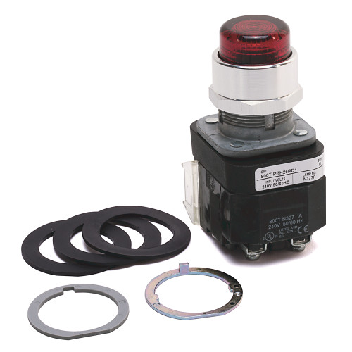 BOTÓN PULSADOR MOMENTÁNEO DE 30 MM, 240 V CA 50/60 HZ, LED, CABEZAL EXTENDIDO SIN PROTECTOR, AZUL, S - 800TPBH26B