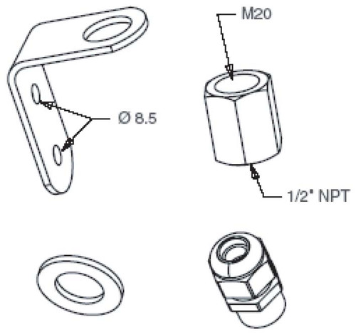 KIT DE MONTAJE VERTICAL PARA TORRETA. - 855DABVM