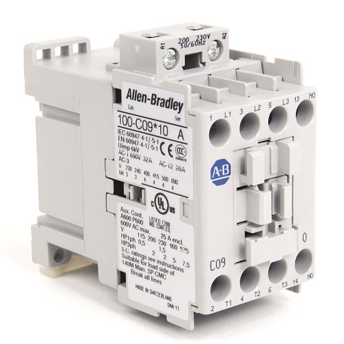 CONTACTOR IEC, 9 A, BOBINA 230 VAC, CONTACTO AUXILIAR, N.O. - 100C09KF10