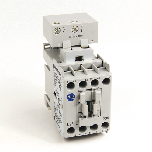 CONTACTOR IEC 100-C, BOBINA ELECTRONICA 48-72 VCC, TERM ROSCADA, 23 A, 1 N.A. 0 N.C. CONFIG CONT AUX - 100C23EY10