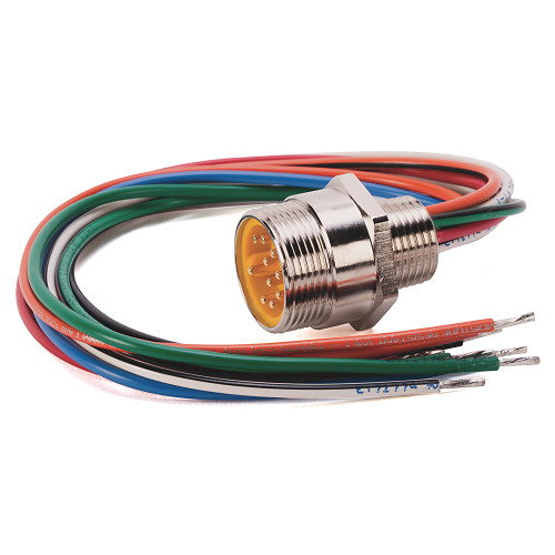RECEPTACULO MINI MACHO, 5 PINES, PVC 16 AWG, CODIGO COLOR IEC - 888NM5AFE13F