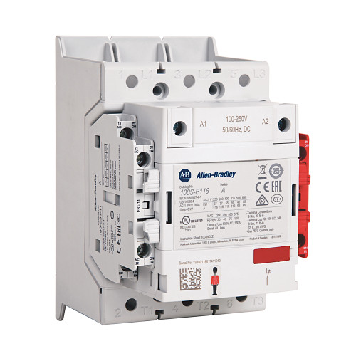 CONTACTOR DE SEGURIDAD 100S-E MCS-E, 190A, SERVICIO AC3, BOBINA ELECTRÓNICA 100/250V AC 50 / 60HZ  - 100SE190KD12C