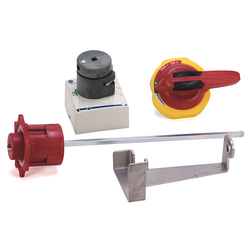 MANIJA PARA DESCONECTADOR NEMA NFPA79 DE COLOR ROJO AMARILLO 12 PULGADAS. - 140GGNVM12R