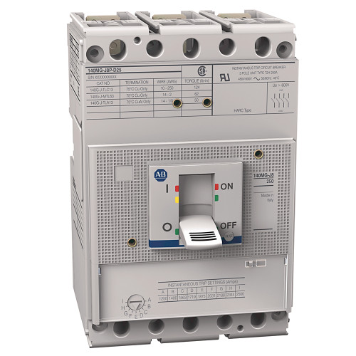 GUARDAMOTOR TIPO CAJA MOLDEADA MCP, FRAME J, 250 AMPS - 140MGJ8PD25