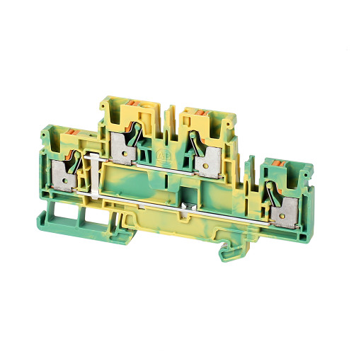 BLOQUES DE TERMINALES PUSH-IN 1492-P, 4 MM² (AWG 26 - AWG 10), BLOQUE DE CONEXIÓN A TIERRA, MULT - 1492PDG4C