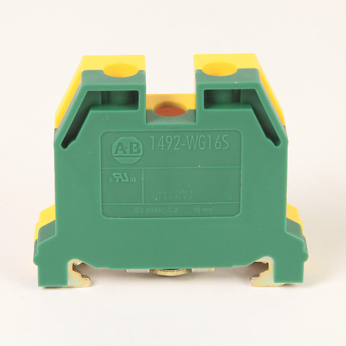 CLEMA P/TIERRA IEC, 1 NIVEL, CALIBRE 14-4 AWGCOLOR VERDE/AMA - 1492WG16S