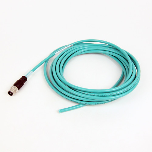CABLE ETHERNET, 4 CONDUCTORES, M12, MACHO RECTO, ESTANDAR, FLYING LEADS, TEAL PUR, BLINDADO, 100BAS - 1585DM4UB5