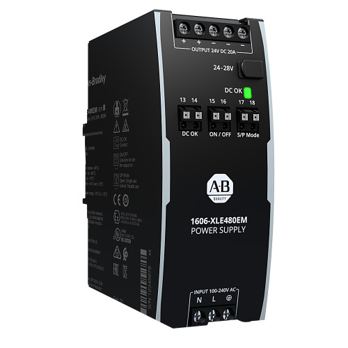 FUENTE DE ALIMENTACION, 480W, 1PH, 24-28VDC, 20A, REMOTE ON-FF - 1606XLE480EM