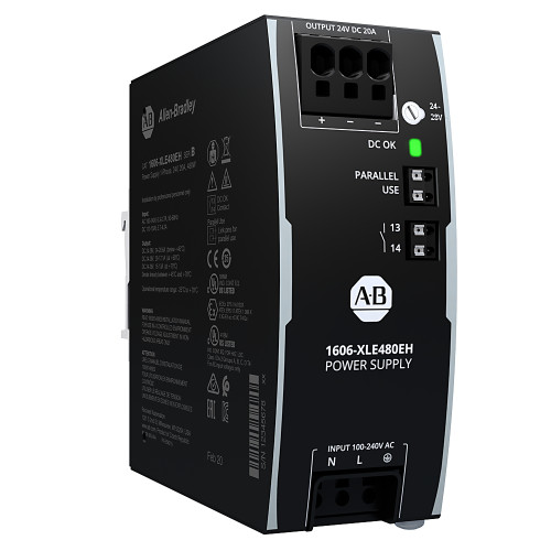FUENTE DE ALIMENTACION, 480 W, MONOFASICA, 24-28 VCC, 20A, TERMINALES A PRESION - 1606XLE480EH