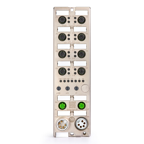 ARMORBLOCK ETHERNET DE 16 PUNTOS, 24 V CC, ALIMENTACIÓN AUXILIAR MINI DE 5 PINES, CC MICRO (M12) - 1732E16CFGM12P5DR
