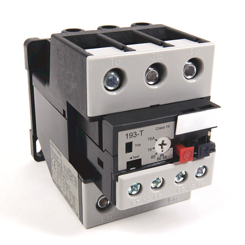 RELEVADOR DE SOBRECARGA, IEC, BIMETALICO, PROTECCION CONTRA PERDIDA DE FASE, CONTACTO AUXILIAR (1 N. - 193T1DC75