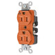 RECEPTACULO DUPLEX ENTRADA RECTA COLOR NARANJA NEMA 5-15 Hubbell CR5252IG