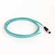 CABLE ETHERNET, 4 CONDUCTORES, M12, MACHO RECTO, ESTANDAR, FLYING LEADS, TEAL PUR, BLINDADO, 100BAS - 1585DM4UB20