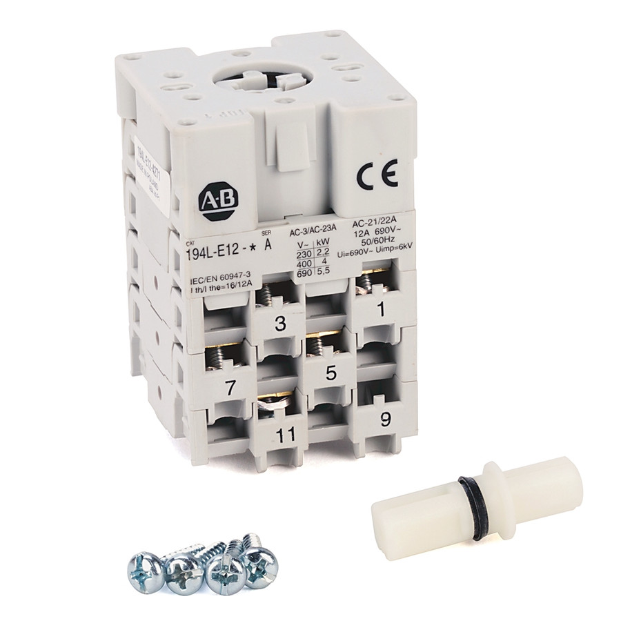 INTERRUPTOR DE CARGA, MONTAJE FRONTAL/PUERTA, 12A, 3 POS. 1-2-3 60 GRADOS, 2 POLOS - 194LE124502