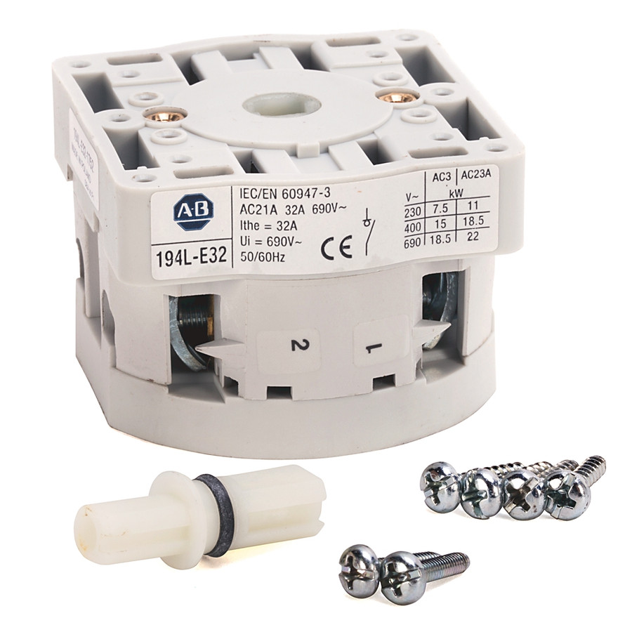 INTERRUPTOR DE CARGA, MONTAJE FRONTAL/PUERTA, 32A, 2 POS. OFF-ON 90 GRADOS, 2 POLOS - 194LE321752