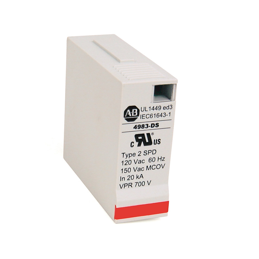 supresor de picos 120v, 40ka, 1 polo, montaje en riel din. LINEA INDUSTRIAL CONTORL - 4983DS120401