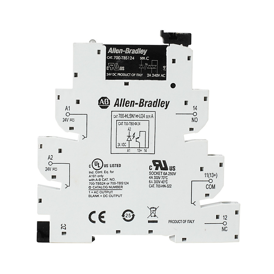 BLOQUE DE TERMINALES GP PARA RELEVADOR TIPO CLEMA DE 24V CA/CC - 700HLSN1U24