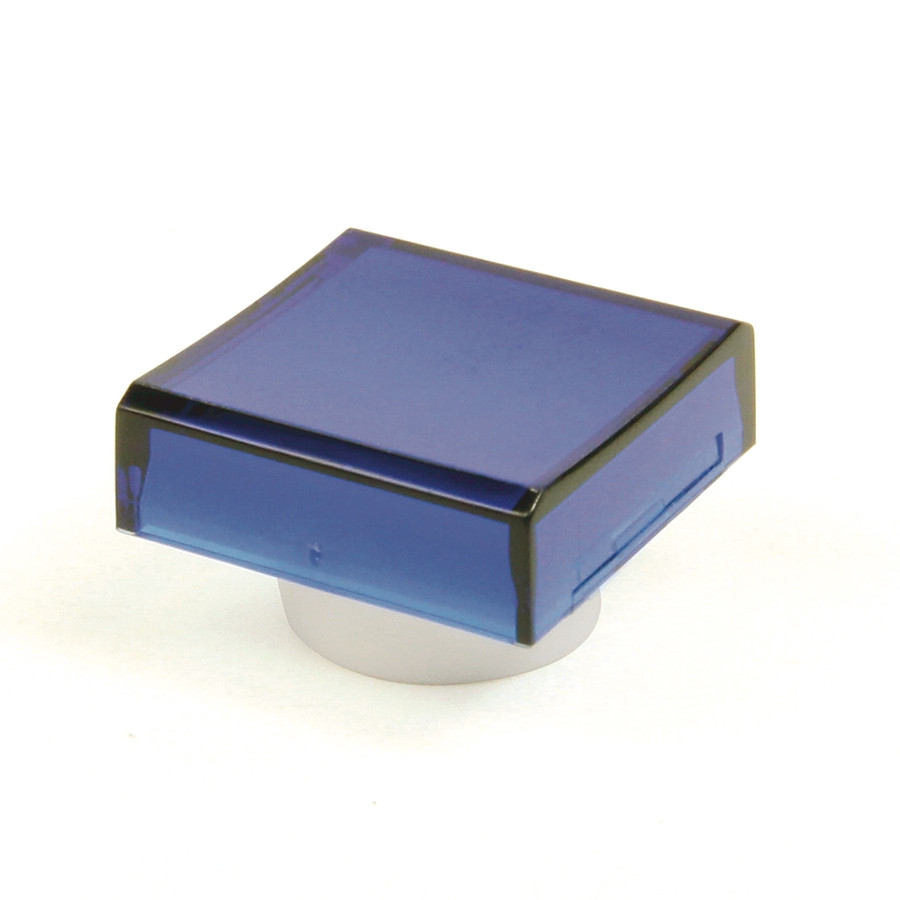 Lente capuchón cuadrado  color azul para botones de 16 mm - 800BALB6