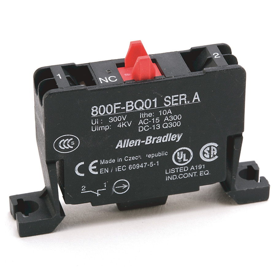 OBSOLETO| CONTACTO P/MONTAJE EN BASE DE 22MM BLOQUE DE CONTACTO ABRAZADERA DE RESORTE ESTANDAR 1NC - 800FBQ01