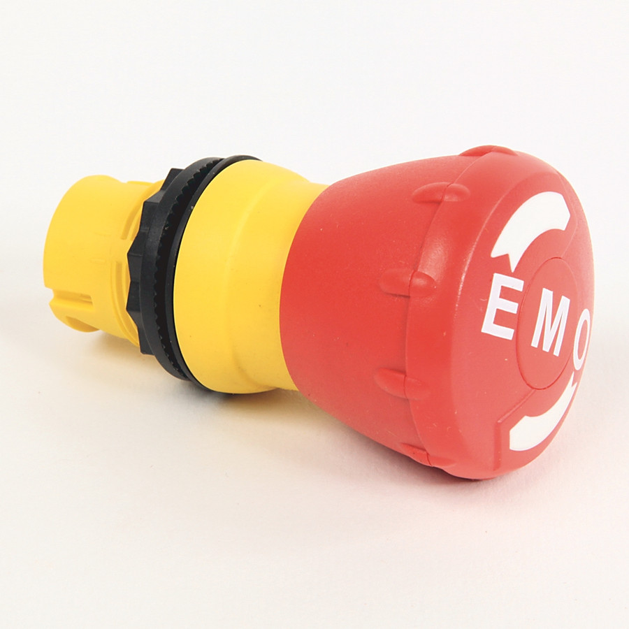 BOTON DE PARO 22MM, ROJO PLAST - 800FPMT44E