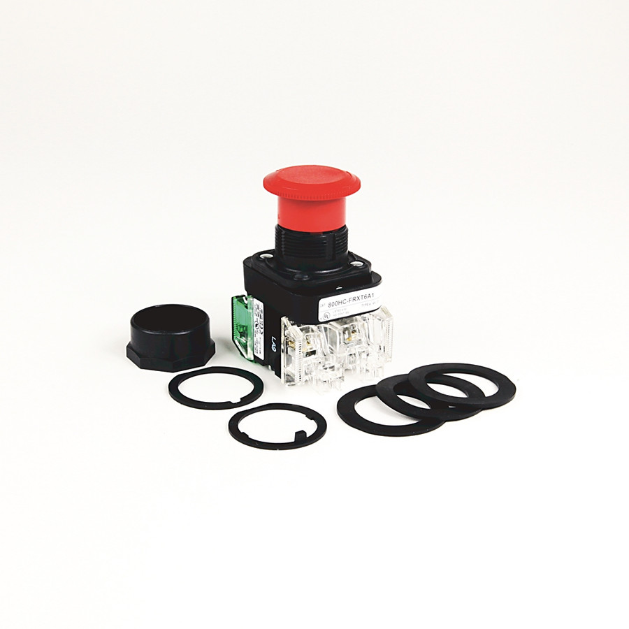 BOTON PULSADOR ILUMINACION LED 40MM 12/130 VCA/VCD 2 CONTACTOS N.C. COLOR ROJO - 800HCFRXTQH2RA4
