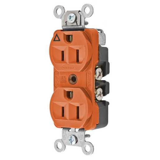 RECEPTACULO DUPLEX ENTRADA RECTA COLOR NARANJA NEMA 5-15 Hubbell CR5252IG