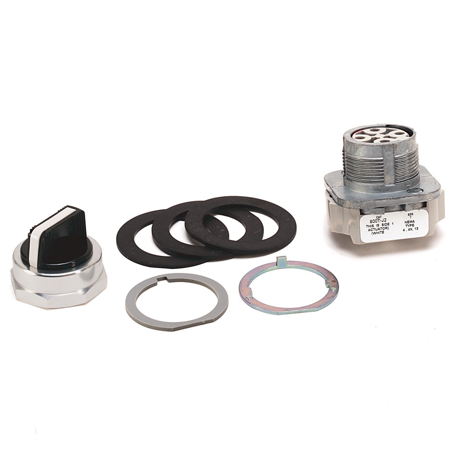SELECTOR DE 3 POSICIONES 30MM MANDO ESTANDAR COLOR BLANCO - 800TJ2KC1