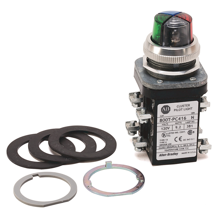 LUZ PILOTO CLUSTER COMPLETO 3 UNIDAD 120VAC 50/60Hz  - 800TPCL316