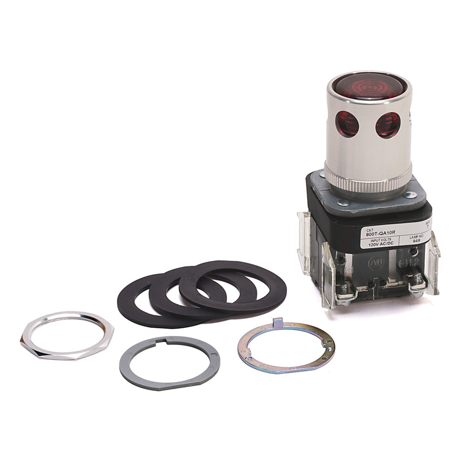 BOTON PULS SALIENTE PROTINCAND LUM 120V ROJO - 800TQA10R
