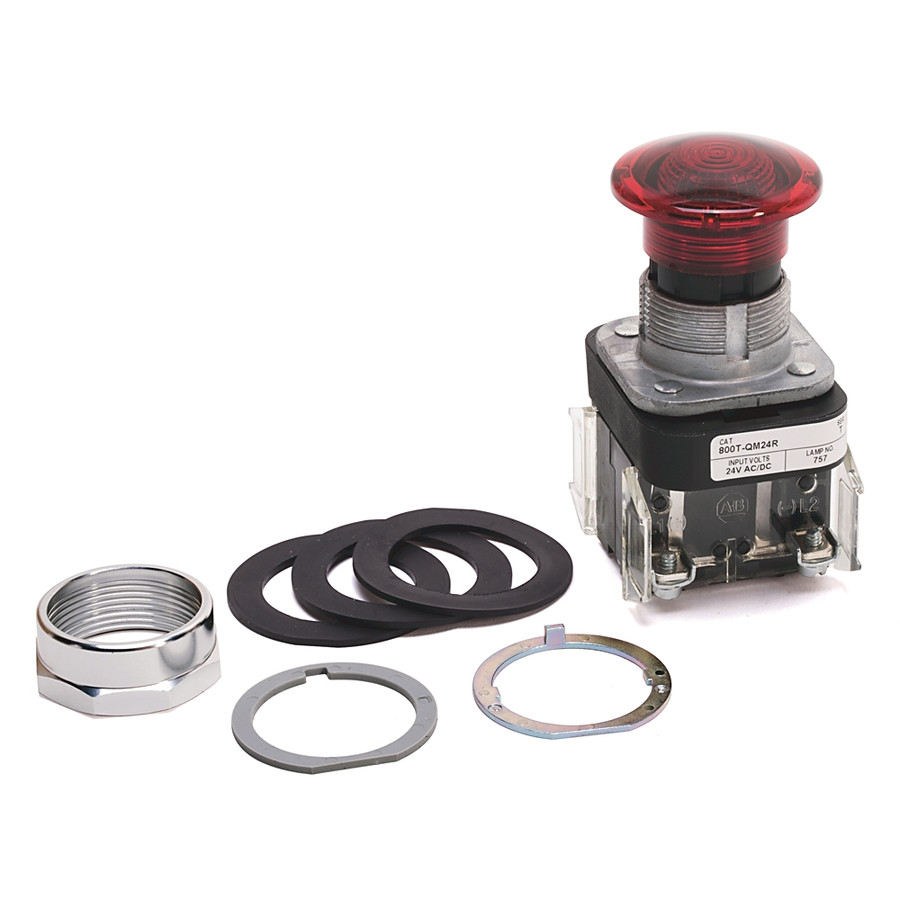 BOTON PULSADOR ILUMINADO ROJO - 800TQM24R