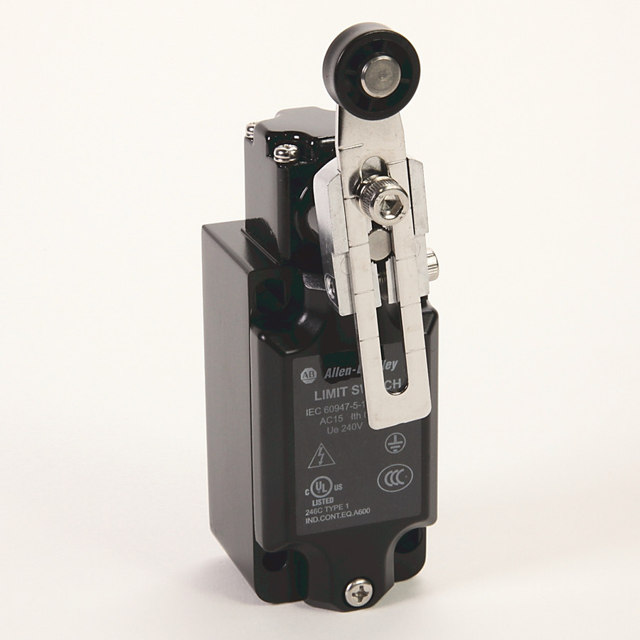 INTERRUPTOR DE LIMITE, NO DE SEGURIDAD, PALANCA AJUSTABLE CON RODILLO DE NYLON, 1 NC / 1 NA, DE ACCI - 802KMALS11B